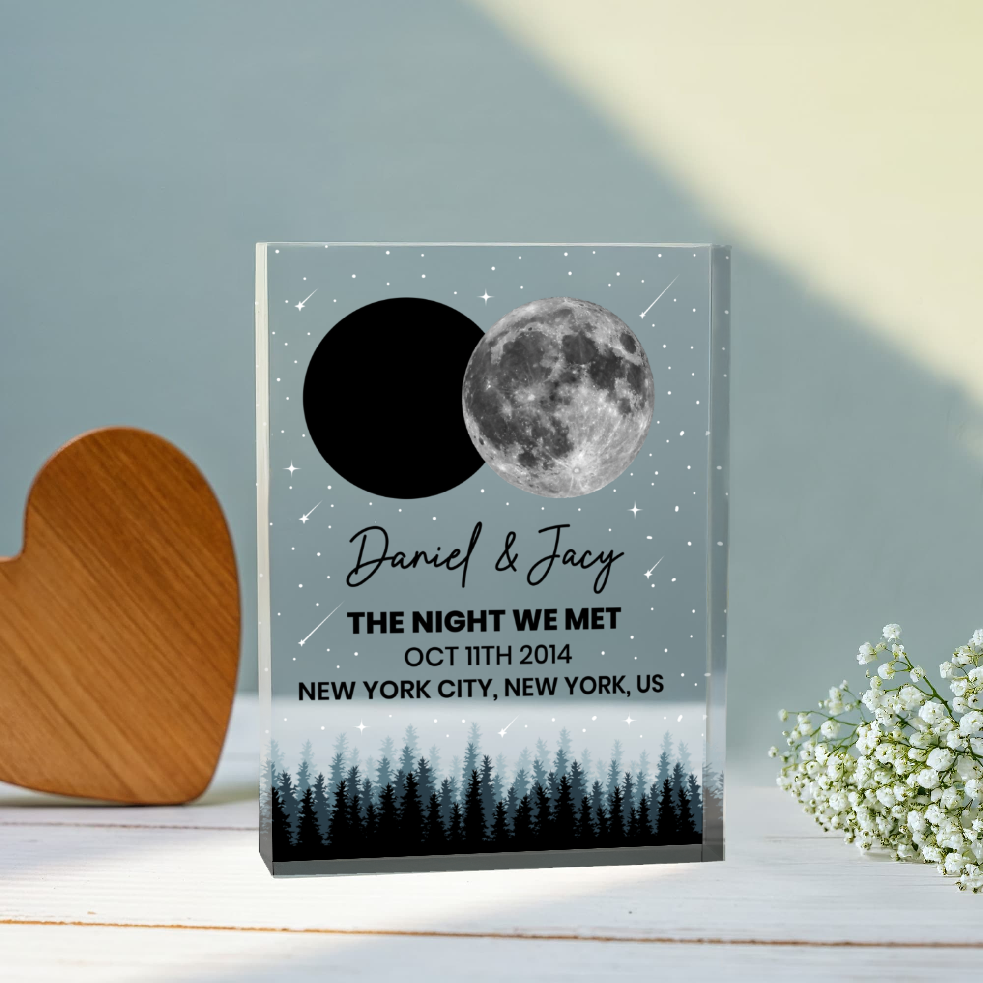 Personalized "Night We Met" Acrylic Block - Photo, Date &amp; Location