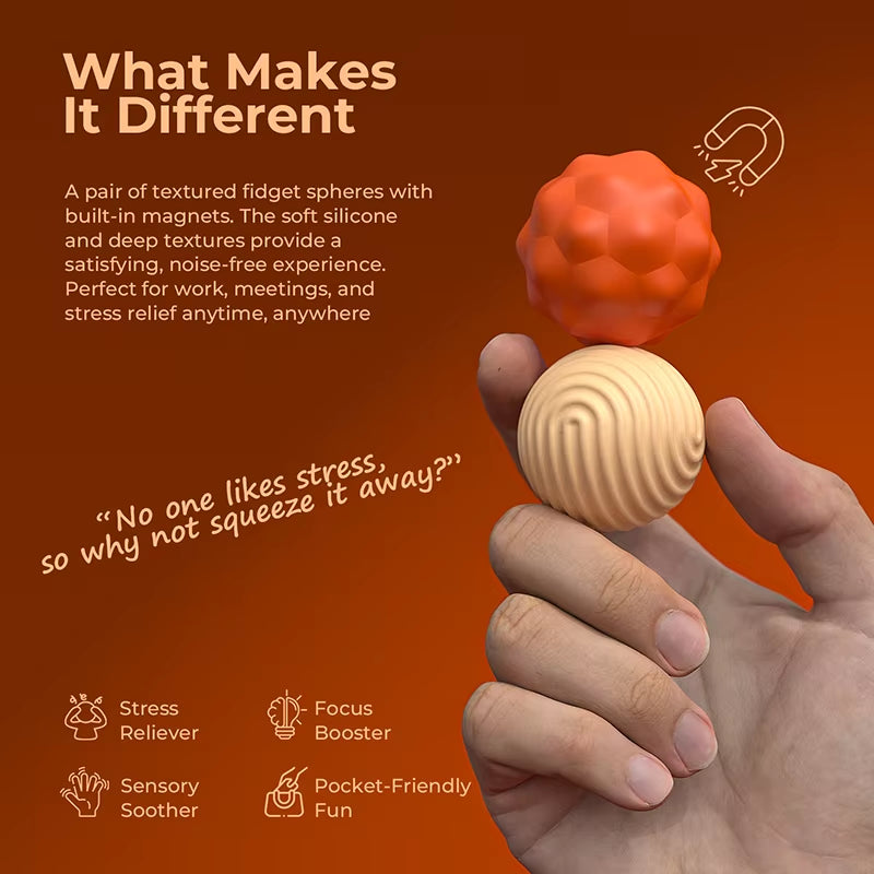 Large Size Magnetic Balls Fidget Toy Kid Autism Calming Sensory Toy Adults Anti-Stress Textures Roller Fingertip Fidgeting Game