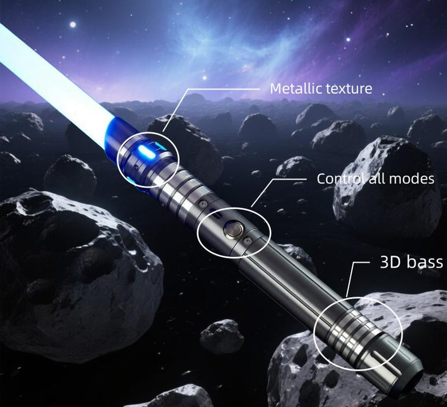 15-Color 2-In-1 Rechargeble Light Saber with Smooth Swing - Glow Light up Toy Motion Control RGB Lightsaber with Sounds, Ultimate Halloween & Christmas Gift