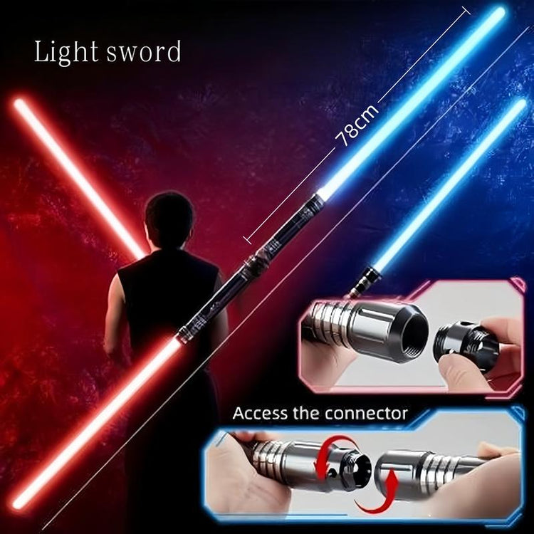 15-Color 2-In-1 Rechargeble Light Saber with Smooth Swing - Glow Light up Toy Motion Control RGB Lightsaber with Sounds, Ultimate Halloween & Christmas Gift