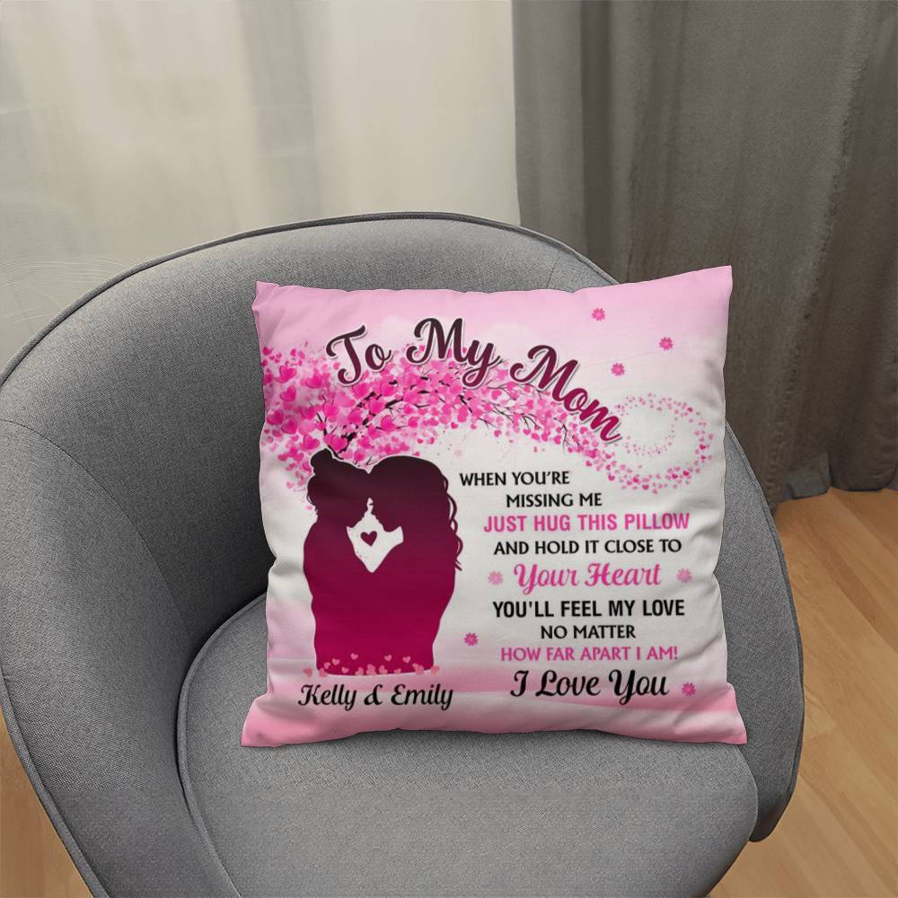 To My Mom Personalized Pillow – Mother’s Day Gift for Mom from Kids, Custom Name Mom Pillow, Sentimental Mom Throw Pillow