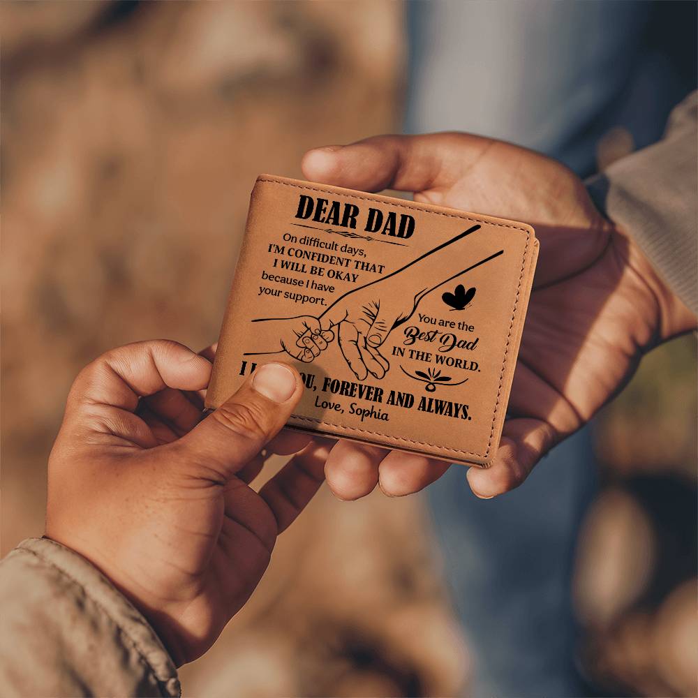 Personalized Dear Dad Leather Wallet - Emotional Father&