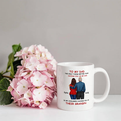 To My Dad Grandpa Mug – Father to Grandpa Gift, Personalized Dad Mug from Daughter, Father&