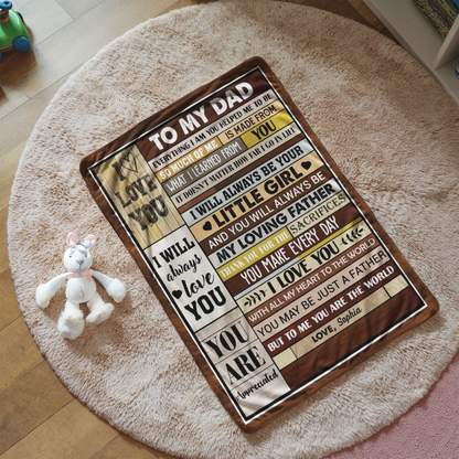 Personalized dad blanket with message
