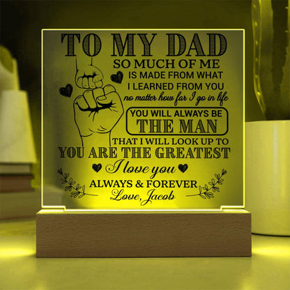 Personalized To My Dad LED Night Light Plaque - Emotional Father&