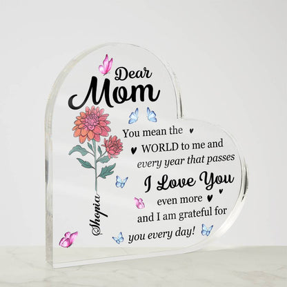 Personalized Dear Mom Acrylic Plaque – Custom Name Mother&