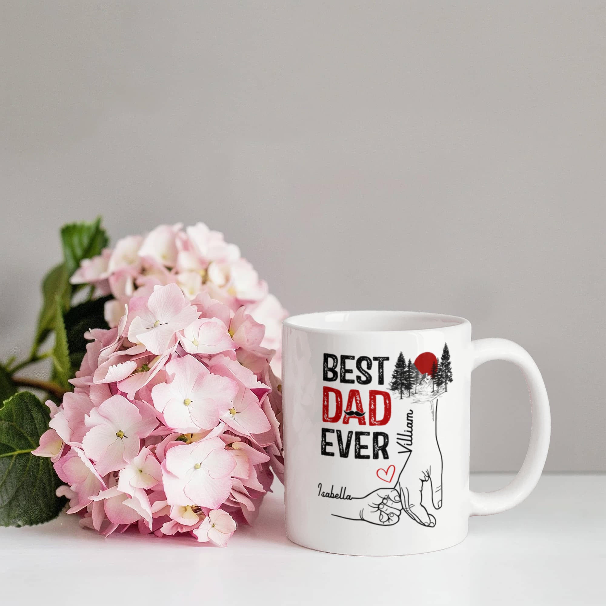 Best Dad Ever Personalized Mug – Custom Dad Coffee Mug with Kids Names, Father’s Day Gift from Kids