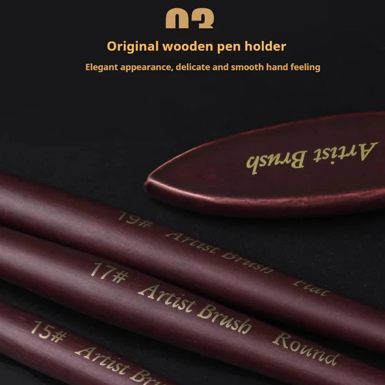 Acrylic Paint Brushes Oil Paint Brushes Artist Paint Brushes Set Bag Pack with Scraper 25 Pcs Gouache Wooden Handle Brushes