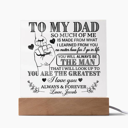 Personalized To My Dad LED Night Light Plaque - Emotional Father&