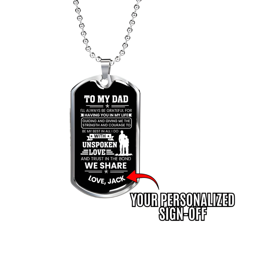 Thank you dad necklace gift
