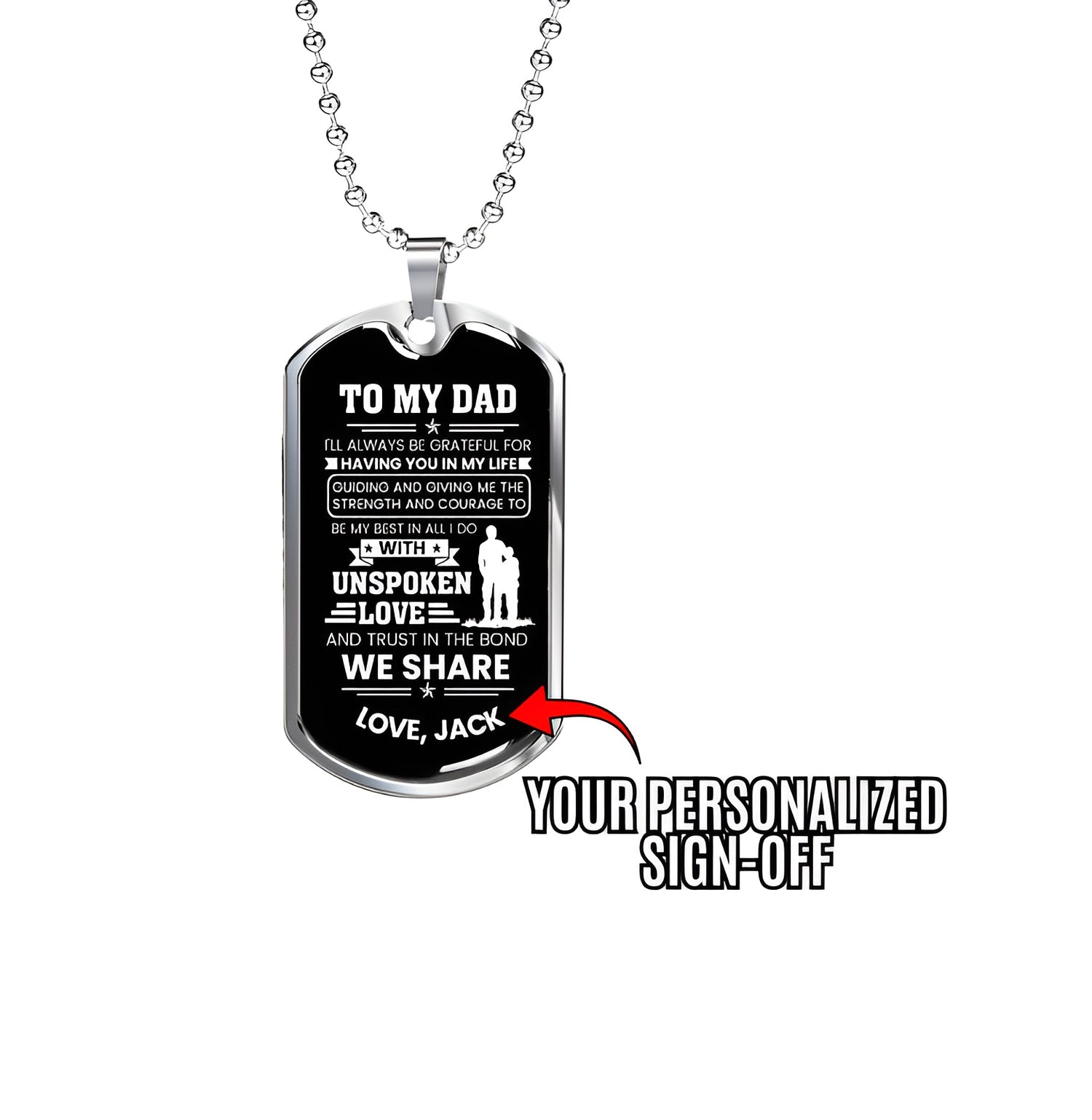Thank you dad necklace gift
