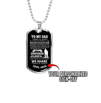Thank you dad necklace gift
