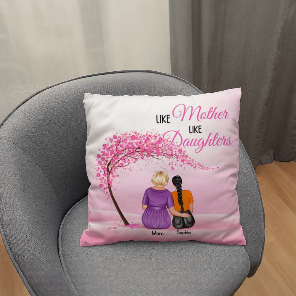 Personalized Mom Daughter Throw Pillow
