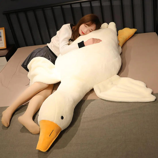 Giant Goose Stuffed Animal 62.9 Inch Soft Goose Plush Pillow Cute Duck Plush Toy Swan Plushie Doll Sleeping Hugging Pillows Gift for Girls Boys