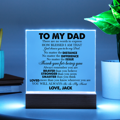 Personalized To My Dad LED Night Light Plaque - Emotional Father&
