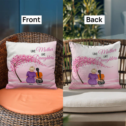 Like Mother Like Daughter Personalized Pillow – Custom Mom Daughter Pillow Gift, Mother’s Day Gift for Mom, Personalized Family Throw Pillow