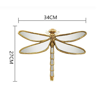 1PC Retro Resin Insect Wing Butterfly Dragonfly Pendant Living Room TV Background Mirror Wall Hanging Ornaments