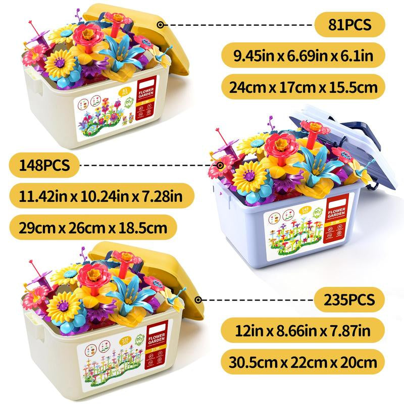 Flower Garden Building Toys with Storage Box,Building Flower Education Stem Project,Birthday/Christmas Toy Set
