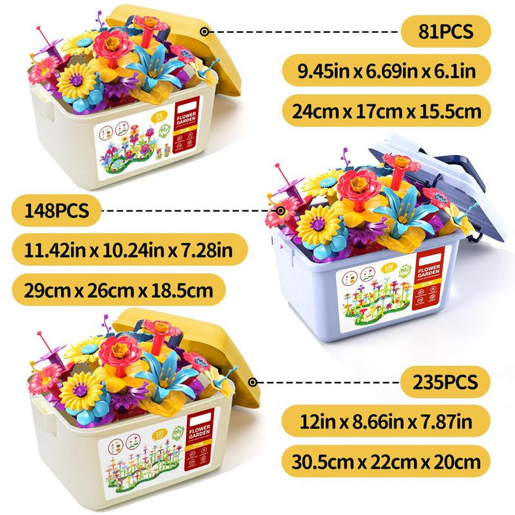 Flower Garden Building Toys with Storage Box,Building Flower Education Stem Project,Birthday/Christmas Toy Set
