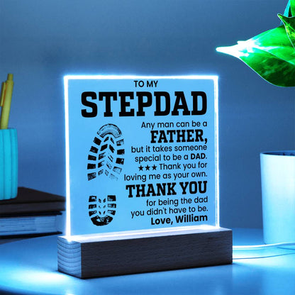Personalized To My Stepdad LED Night Light Plaque - Emotional Father&