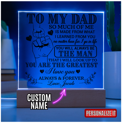 Personalized To My Dad LED Night Light Plaque - Emotional Father&