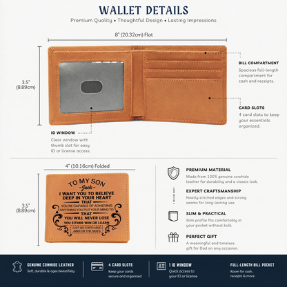 To my son personalized leather wallet gift
