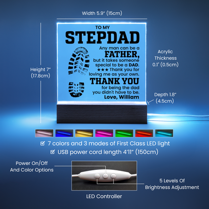 Personalized To My Stepdad LED Night Light Plaque - Emotional Father&