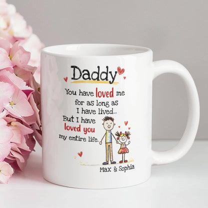 Daddy Personalized Mug from Kids – Custom Dad Coffee Mug with Kids Names, Sentimental Father’s Day Gift for Daddy