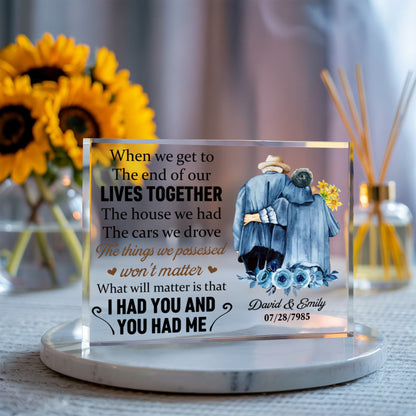 Personalized Couple Acrylic Plaque – Romantic Love Quote Keepsake, Anniversary or Wedding Gift for Him &amp; Her