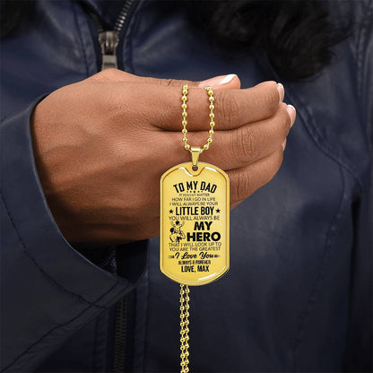 Personalized To My Dad Dog Tag Necklace - "I&