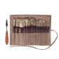 Acrylic Paint Brushes Oil Paint Brushes Artist Paint Brushes Set Bag Pack with Scraper 25 Pcs Gouache Wooden Handle Brushes