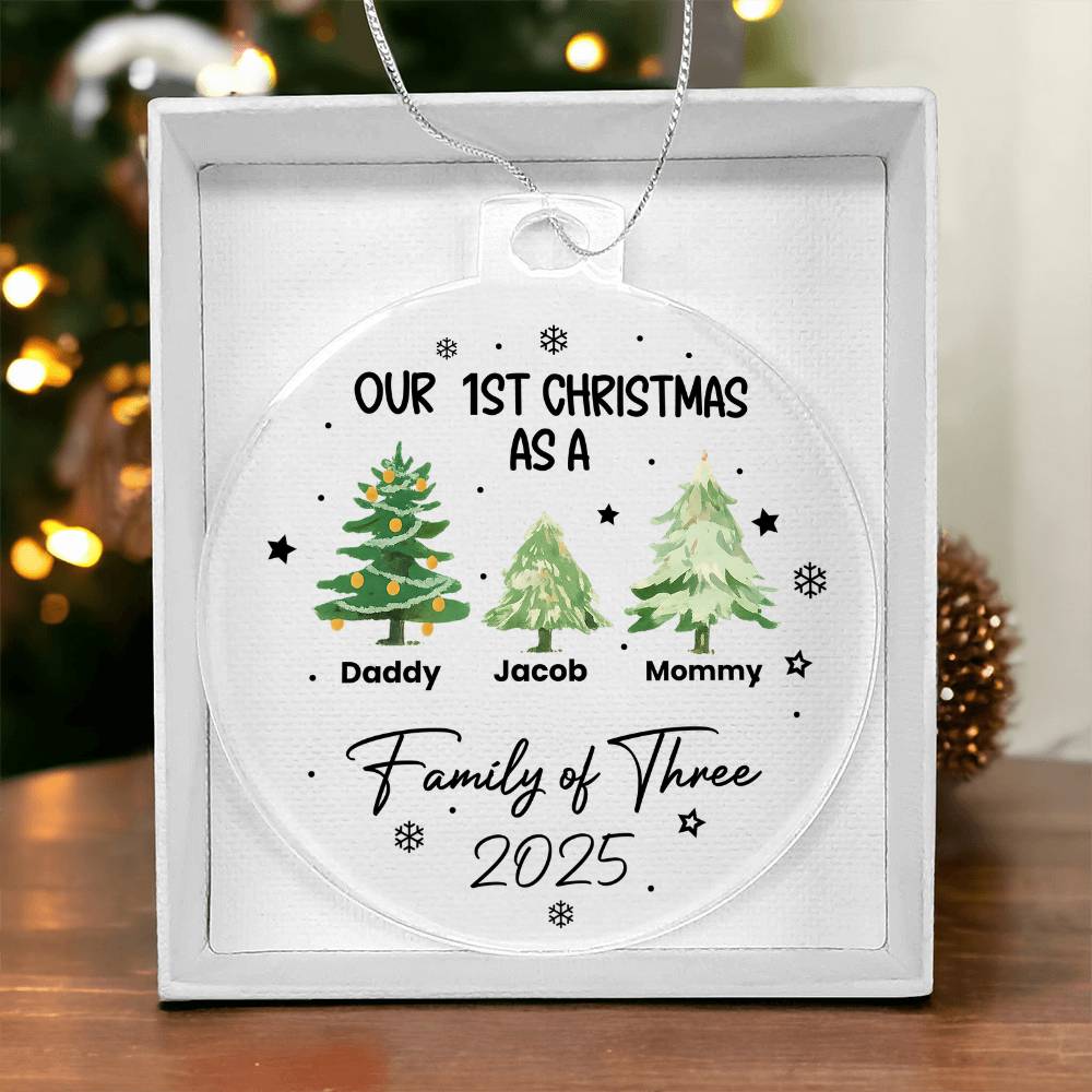 Custom Family Name Christmas Tree Ornament