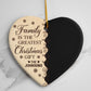Family Is the Greatest Christmas Gift Ceramic Heart Ornament – Personalized Photo Keepsake with Gold Hanging Cord