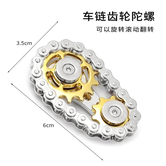 Sprockets Flywheel Fingertip Gyro Fidget Spinner Antistress Anxiety Metal Bike Chains Spinner Fidget Toys for Adult Kids