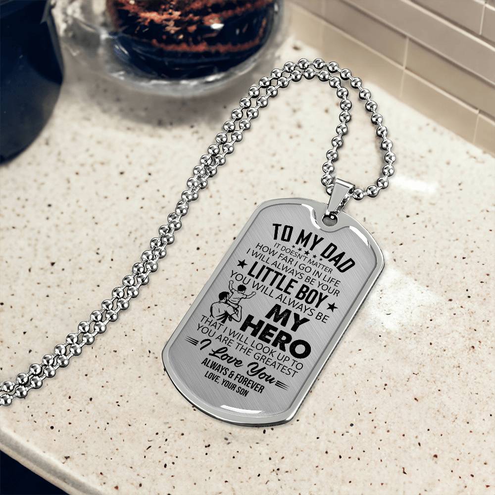 Personalized back engraving dad necklace
