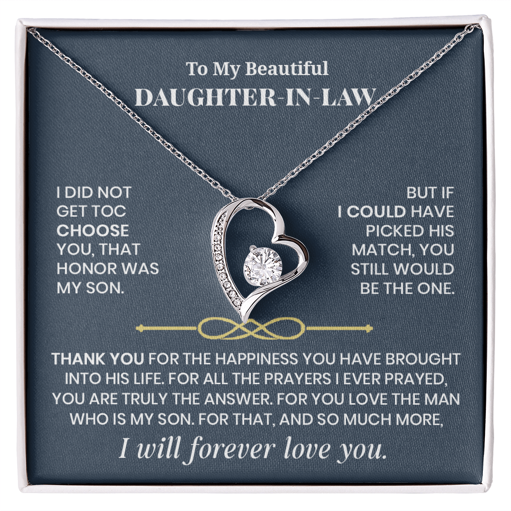 Forever Love Necklace for Daughter - in - Law – Meaningful Gift from Mother - in - Law or Father - in - Law - Whimsical Shoppe