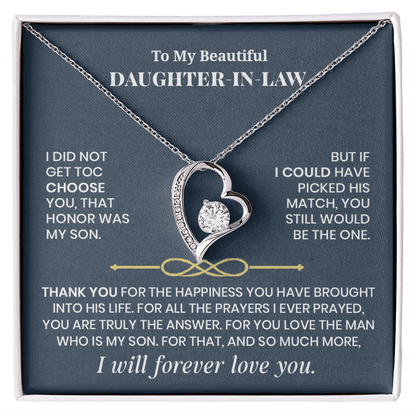 Forever Love Necklace for Daughter - in - Law – Meaningful Gift from Mother - in - Law or Father - in - Law - Whimsical Shoppe
