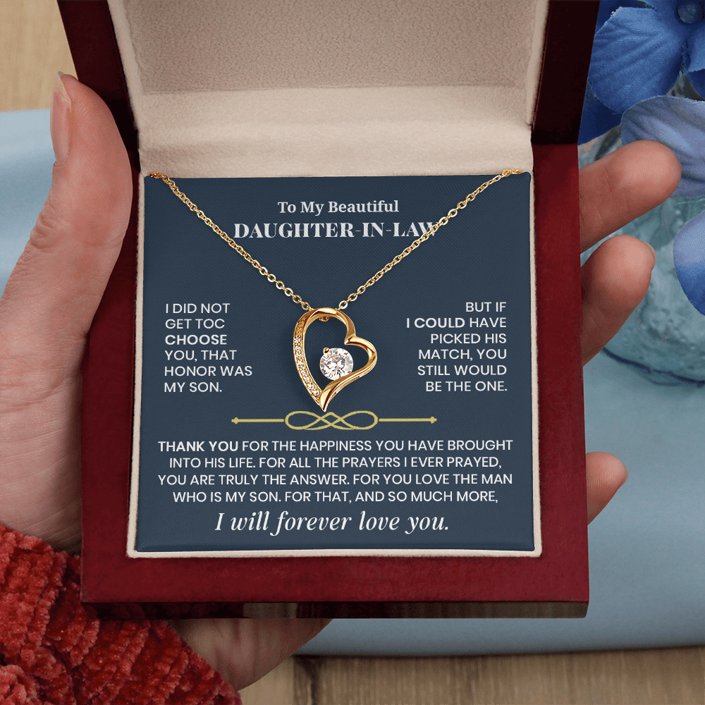 Forever Love Necklace for Daughter - in - Law – Meaningful Gift from Mother - in - Law or Father - in - Law - Whimsical Shoppe