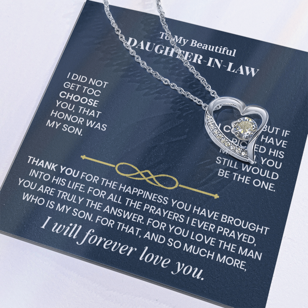 Forever Love Necklace for Daughter - in - Law – Meaningful Gift from Mother - in - Law or Father - in - Law - Whimsical Shoppe