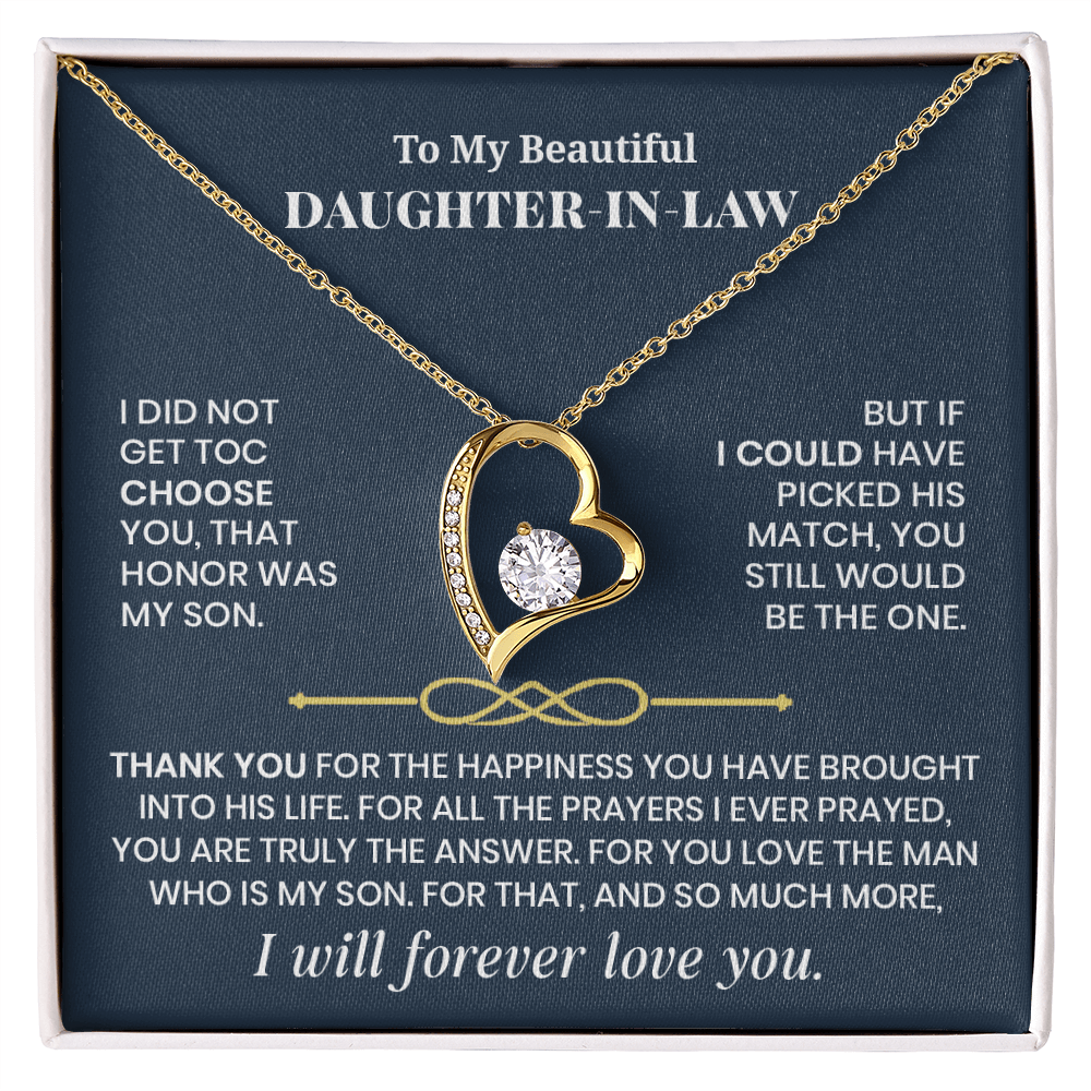 Forever Love Necklace for Daughter - in - Law – Meaningful Gift from Mother - in - Law or Father - in - Law - Whimsical Shoppe