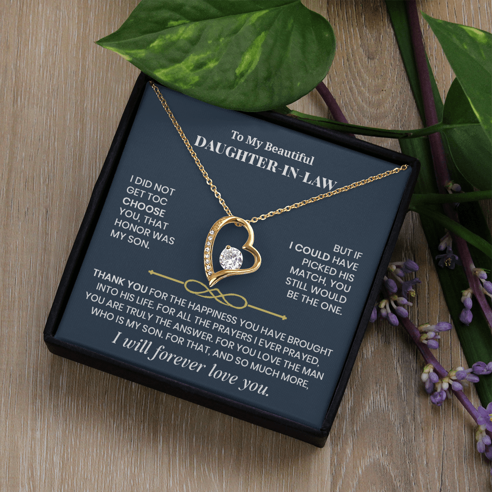 Forever Love Necklace for Daughter - in - Law – Meaningful Gift from Mother - in - Law or Father - in - Law - Whimsical Shoppe