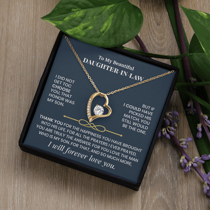 Forever Love Necklace for Daughter - in - Law – Meaningful Gift from Mother - in - Law or Father - in - Law - Whimsical Shoppe