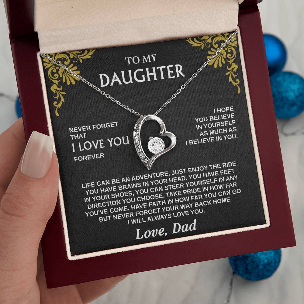 Forever Love Necklace for Daughter – Meaningful Gift from Dad, Symbol of Love, Faith &amp; Guidance - Whimsical Shoppe