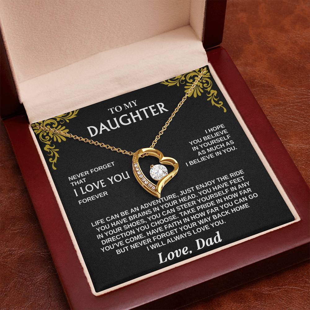 Forever Love Necklace for Daughter – Meaningful Gift from Dad, Symbol of Love, Faith &amp; Guidance - Whimsical Shoppe