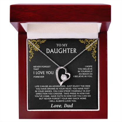 Forever Love Necklace for Daughter – Meaningful Gift from Dad, Symbol of Love, Faith &amp; Guidance - Whimsical Shoppe