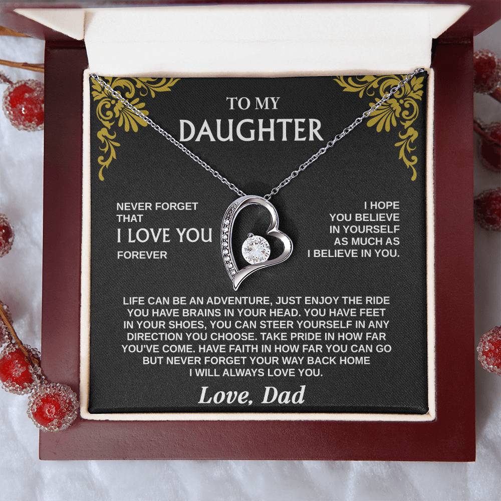 Forever Love Necklace for Daughter – Meaningful Gift from Dad, Symbol of Love, Faith &amp; Guidance - Whimsical Shoppe