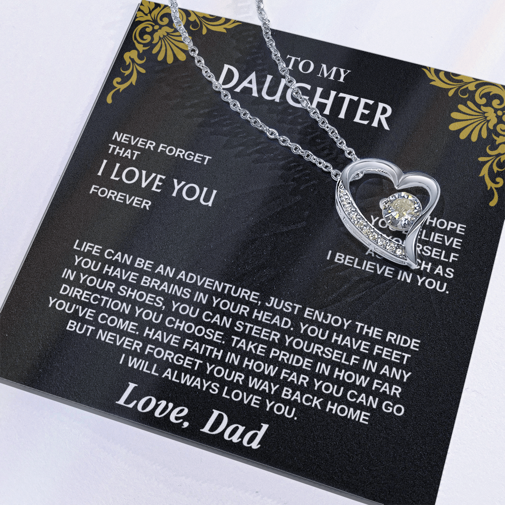 Forever Love Necklace for Daughter – Meaningful Gift from Dad, Symbol of Love, Faith &amp; Guidance - Whimsical Shoppe