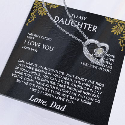 Forever Love Necklace for Daughter – Meaningful Gift from Dad, Symbol of Love, Faith &amp; Guidance - Whimsical Shoppe