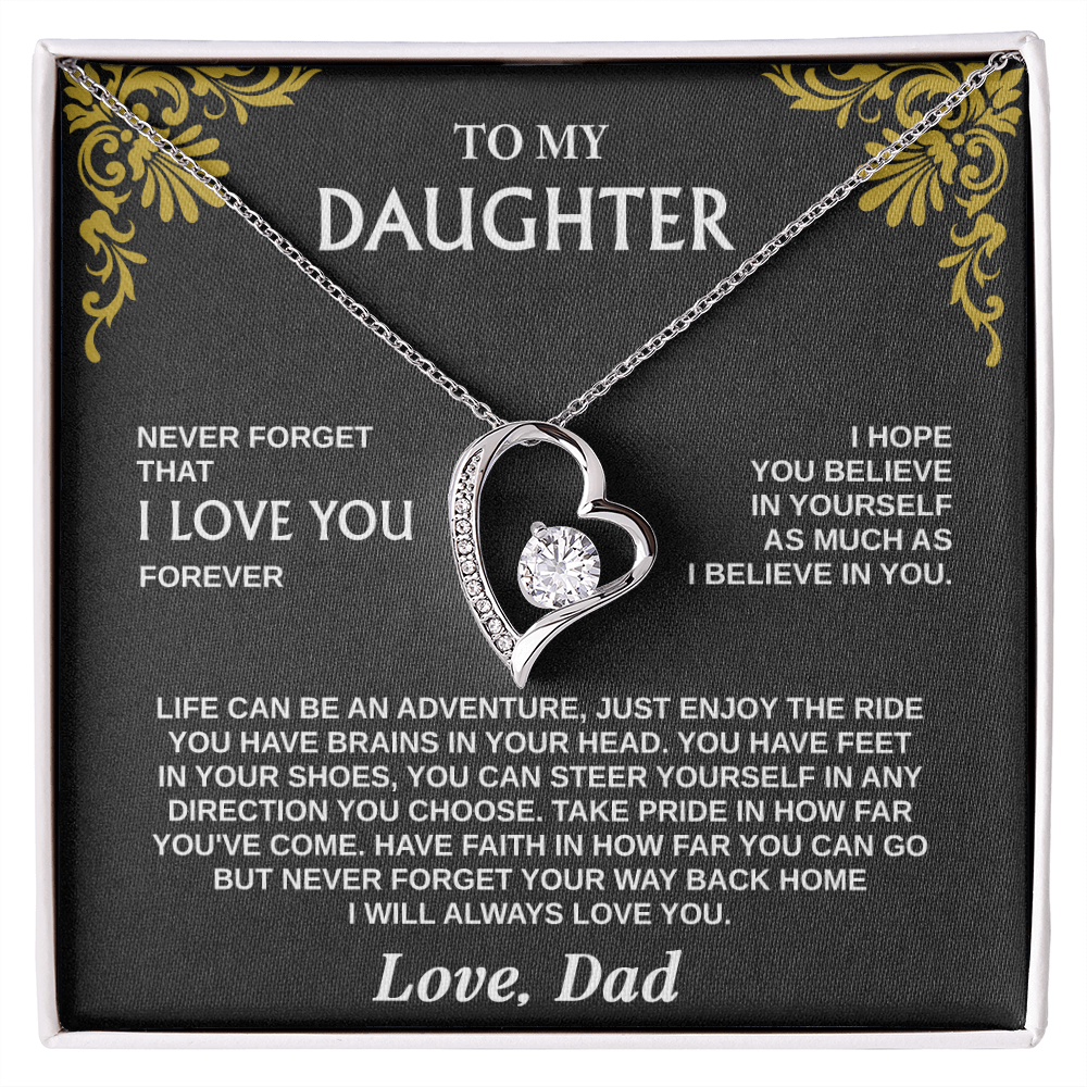 Forever Love Necklace for Daughter – Meaningful Gift from Dad, Symbol of Love, Faith &amp; Guidance - Whimsical Shoppe