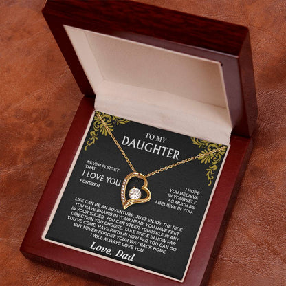Forever Love Necklace for Daughter – Meaningful Gift from Dad, Symbol of Love, Faith &amp; Guidance - Whimsical Shoppe